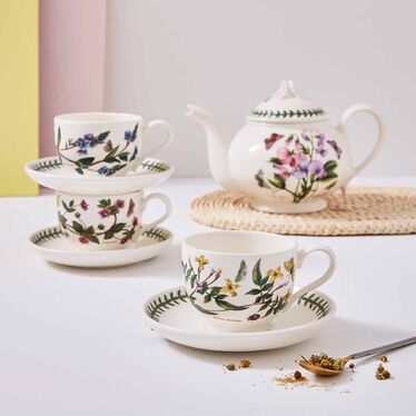 Botanic Garden Set of 6 Teacups & Saucers